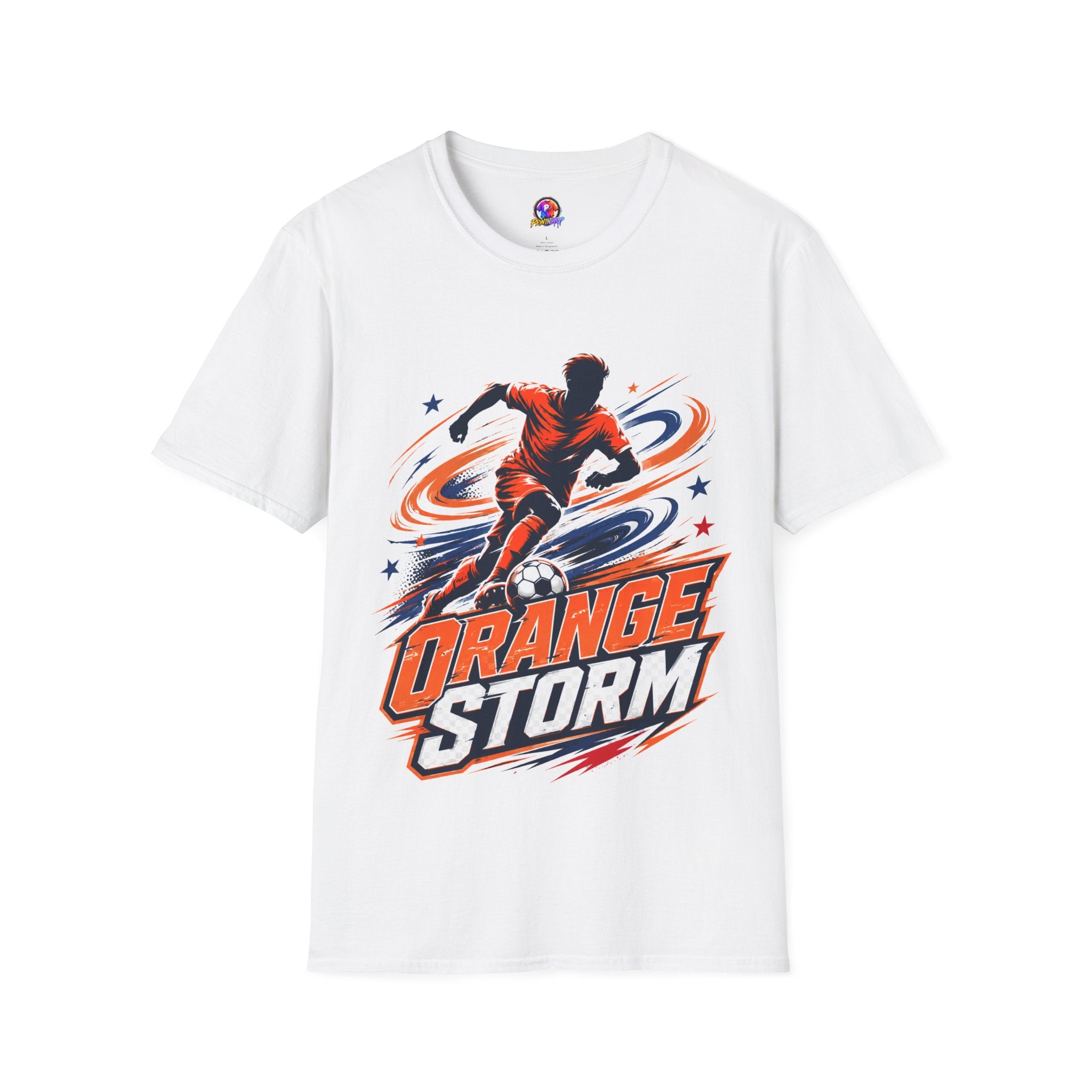 Netherlands Orange Storm Soccer T-Shirt — Dynamic Player Graphic Tee