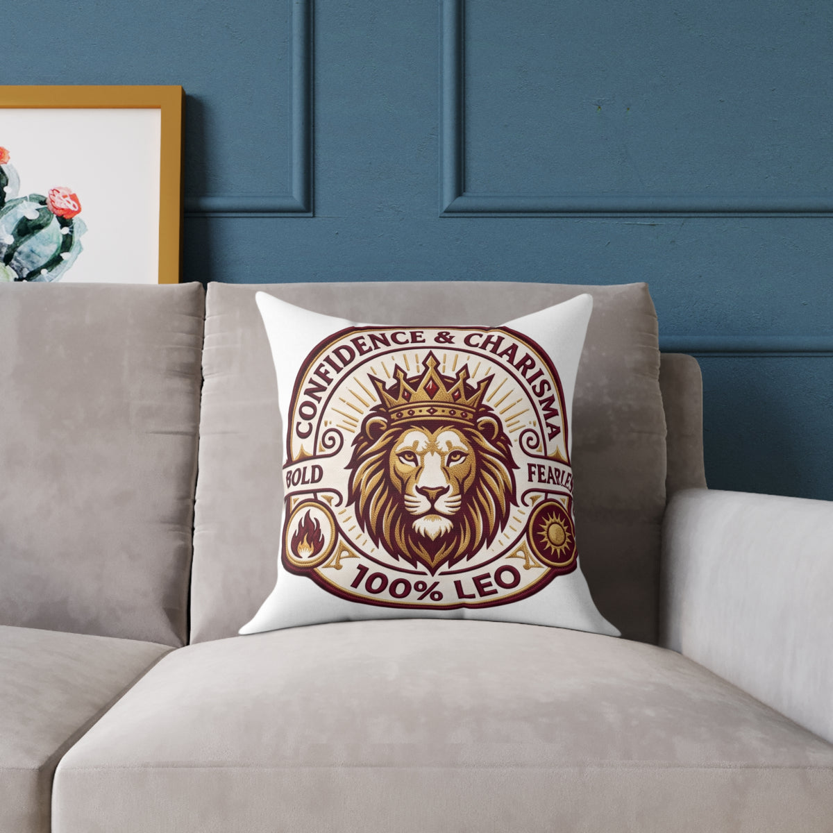 Leo Zodiac Confidence And Charisma Square Poly Canvas Pillow