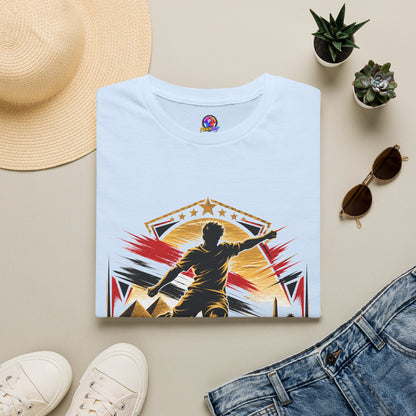Egypt Soccer Player Nile Fire Graphic T-Shirt — Retro Athletic Team Tee