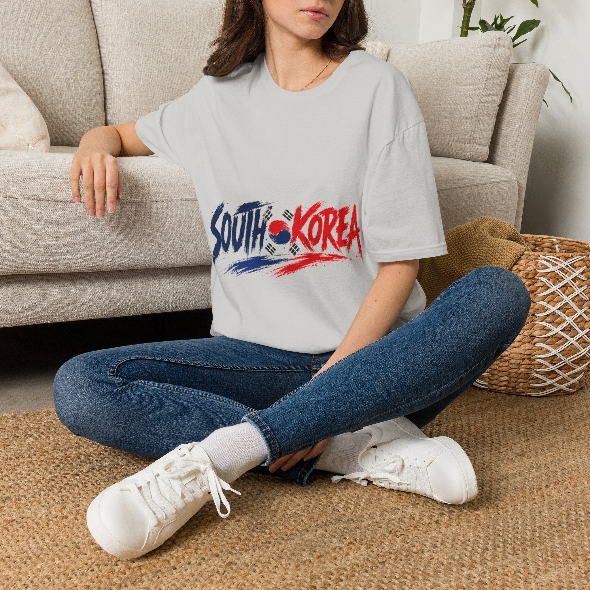 South Korea Flag Brushstroke T-Shirt — Patriotic Korean Travel Tee