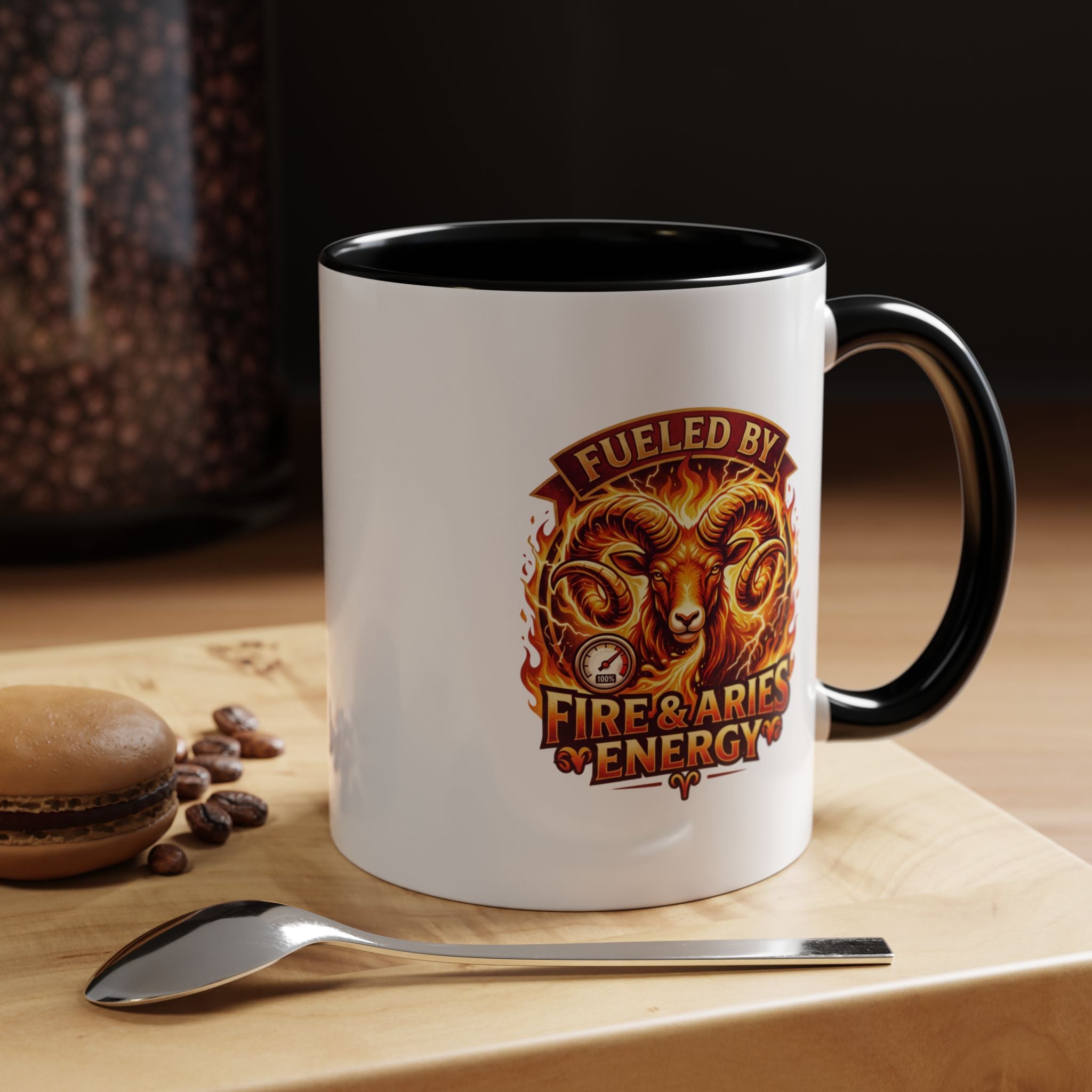 Fueled by Fire & Aries Energy Mug – Zodiac Ram Coffee Cup