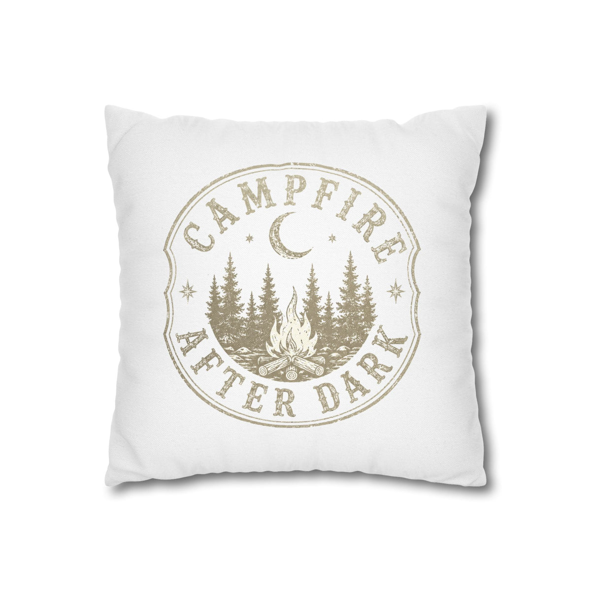 Campfire After Dark Decorative Pillowcase Milo Bailey Dog Dad Mom — Outdoor Rustic Woodland Accent