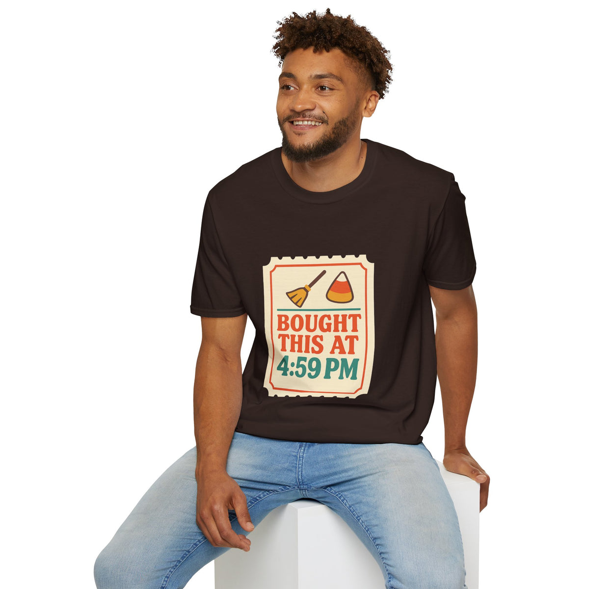 T-Shirt — "Bought This At 4:59 PM" Retro Grocery Sticker Design - Trending Now - October 2026