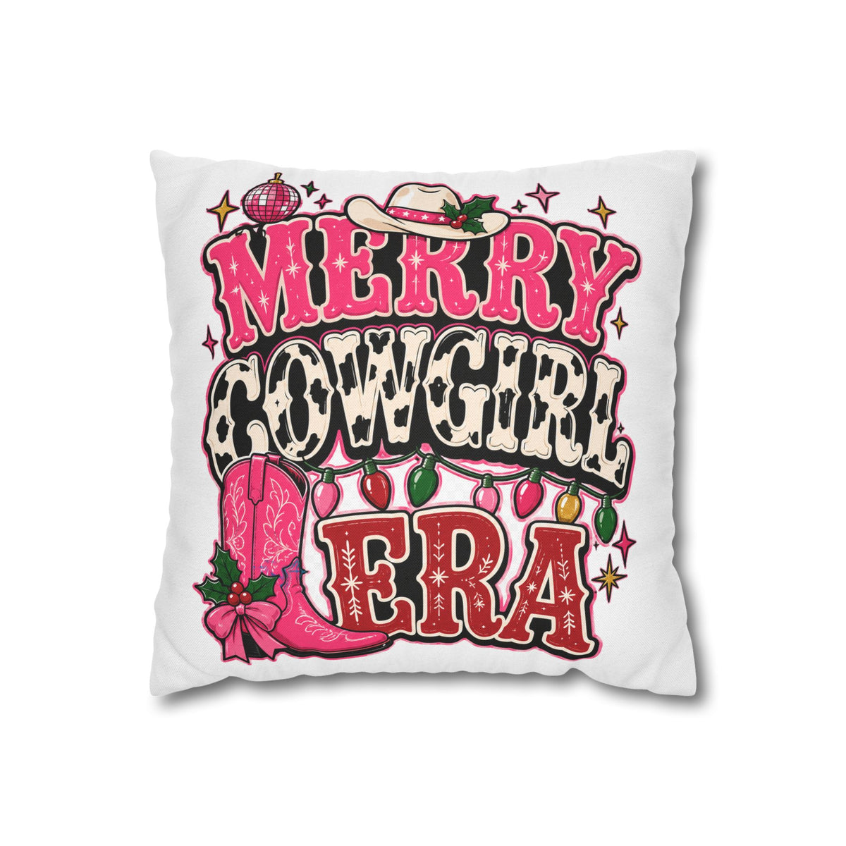 Merry Cowgirl Christmas Pillowcase Modern Day Christmas