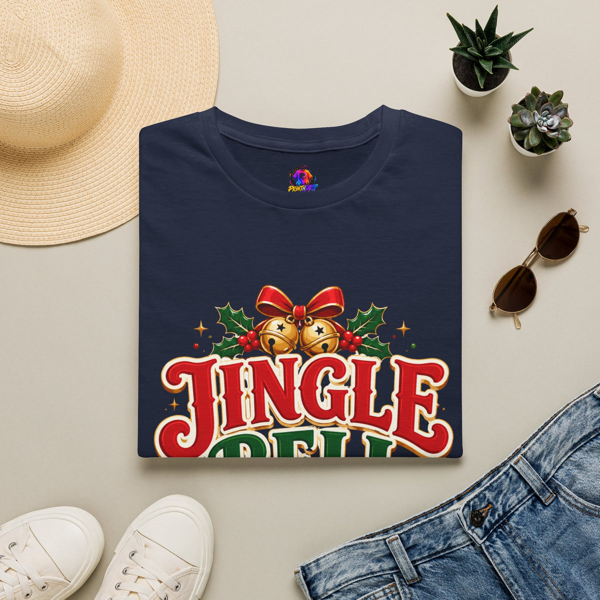 Jingle Bell Crew T-Shirt — Festive Christmas Holiday Tee