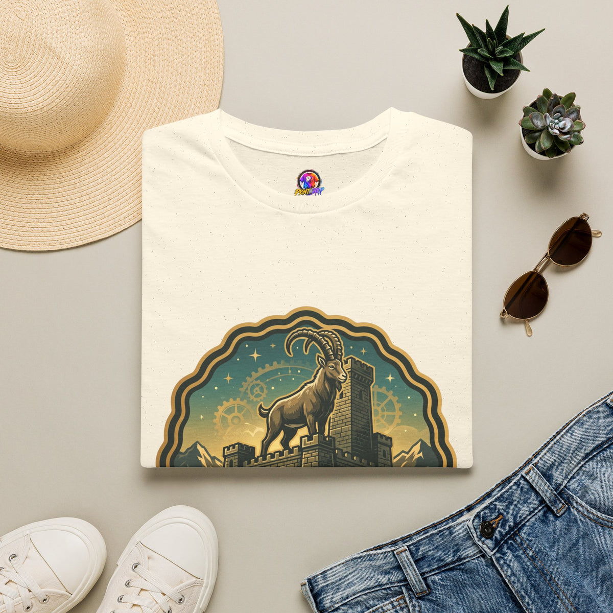 Silent Moves, Loud Results Goat Graphic Tee — Motivational Mountain Goat Shirt
