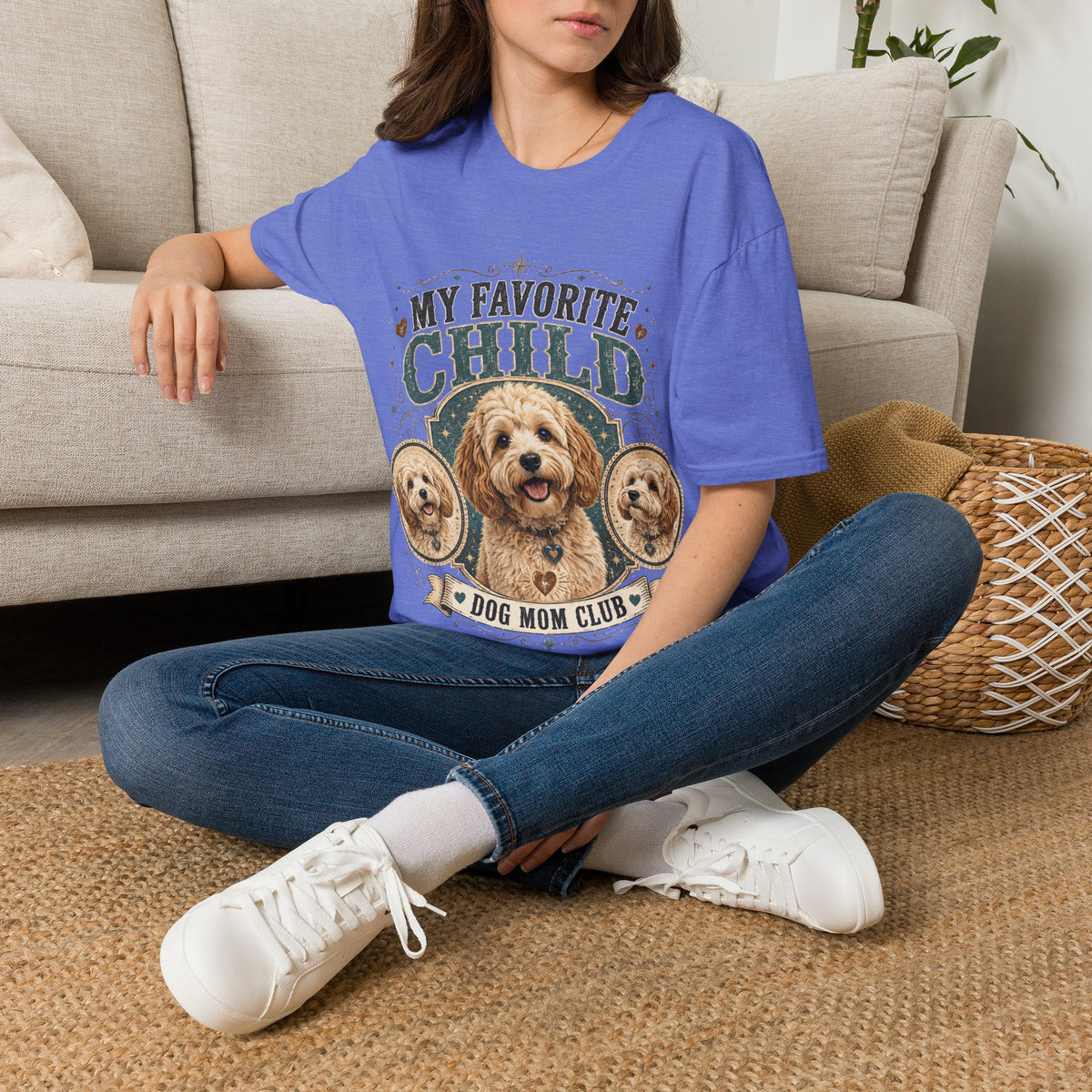 My Favorite Child Dog Mom T-Shirt — Cute Doodle Portrait Pet Lover Tee