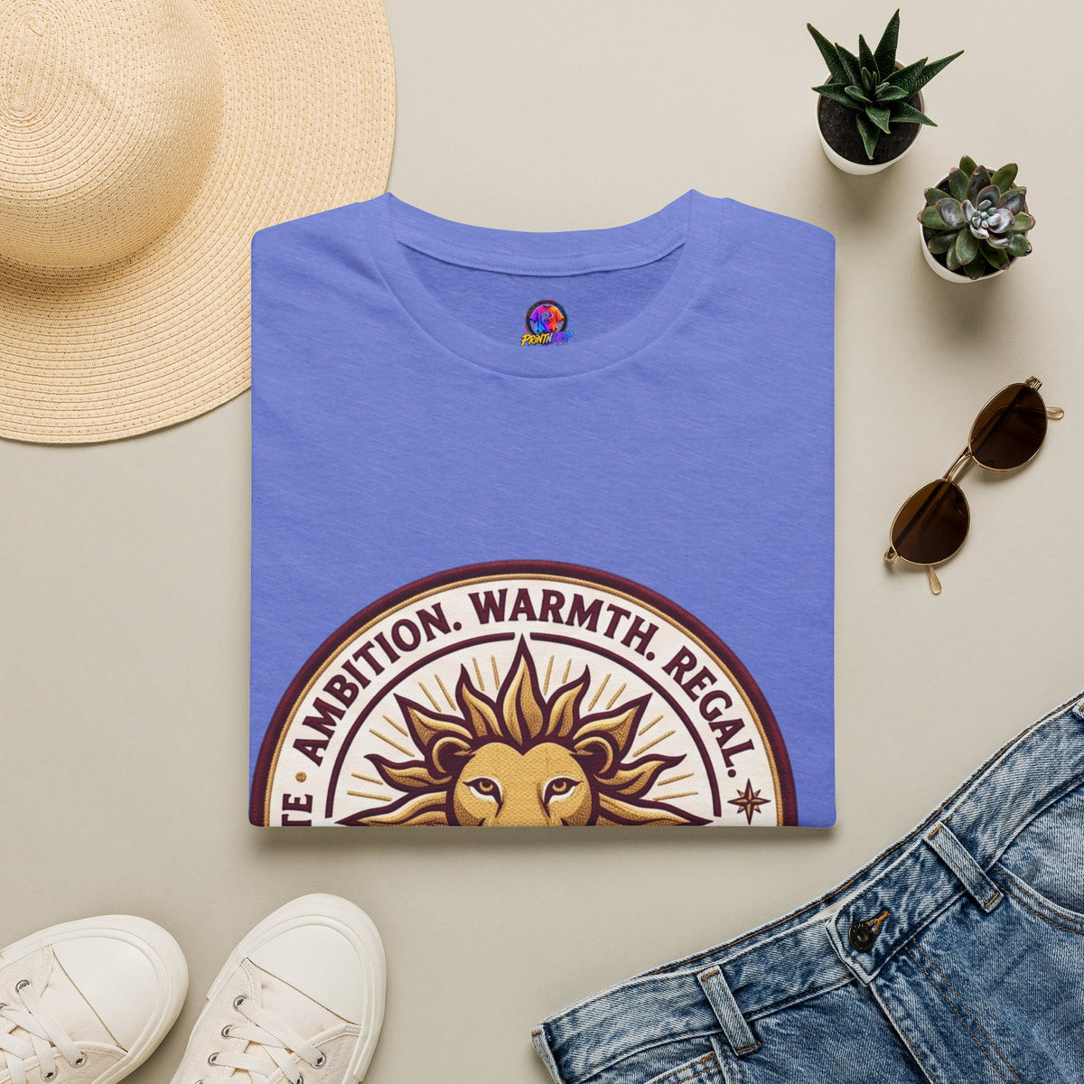 Leo Zodiac Lion T-Shirt — Ambition, Warmth & Regal Pride Graphic Tee