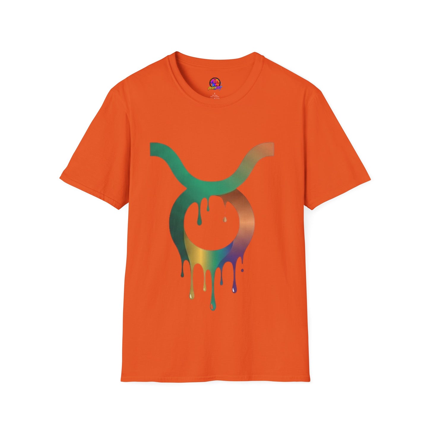 Taurus Drip Graphic Tee — Rainbow Zodiac Bull Shirt