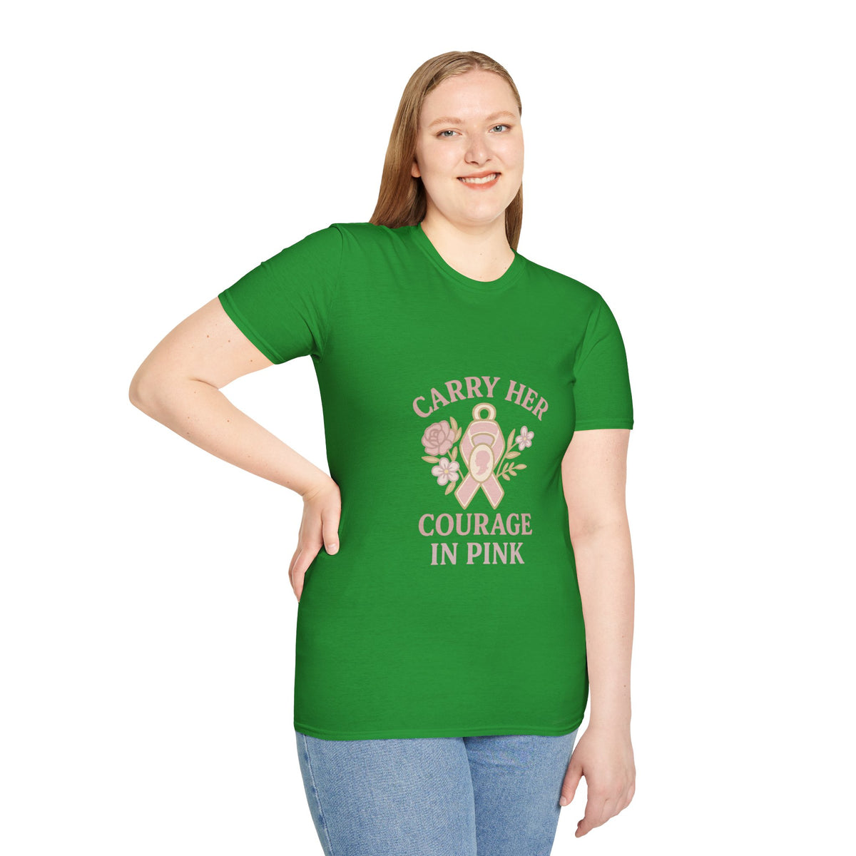 T-Shirt — "Carry Her Courage in Pink" Floral Breast Cancer Awareness Tee - Trending Now - October 2026