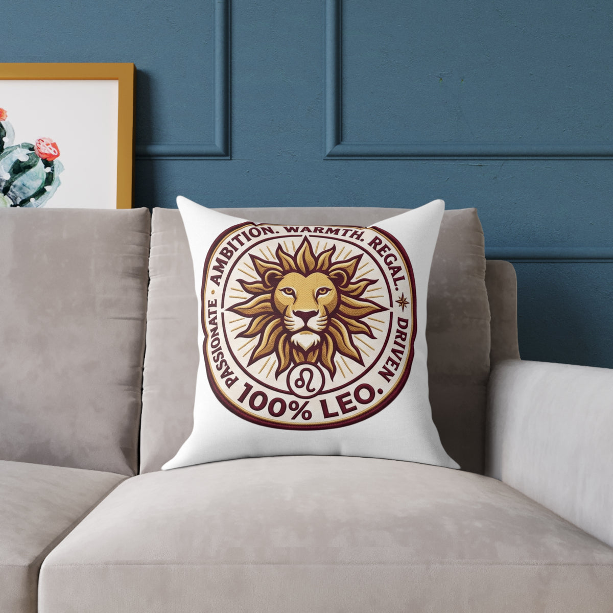 Leo Zodiac Ambition Warmth Square Poly Canvas Pillow