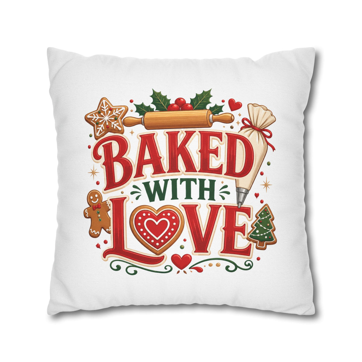 Christmas Baked With Love Holiday Pillowcase - Christmas Baking Decor