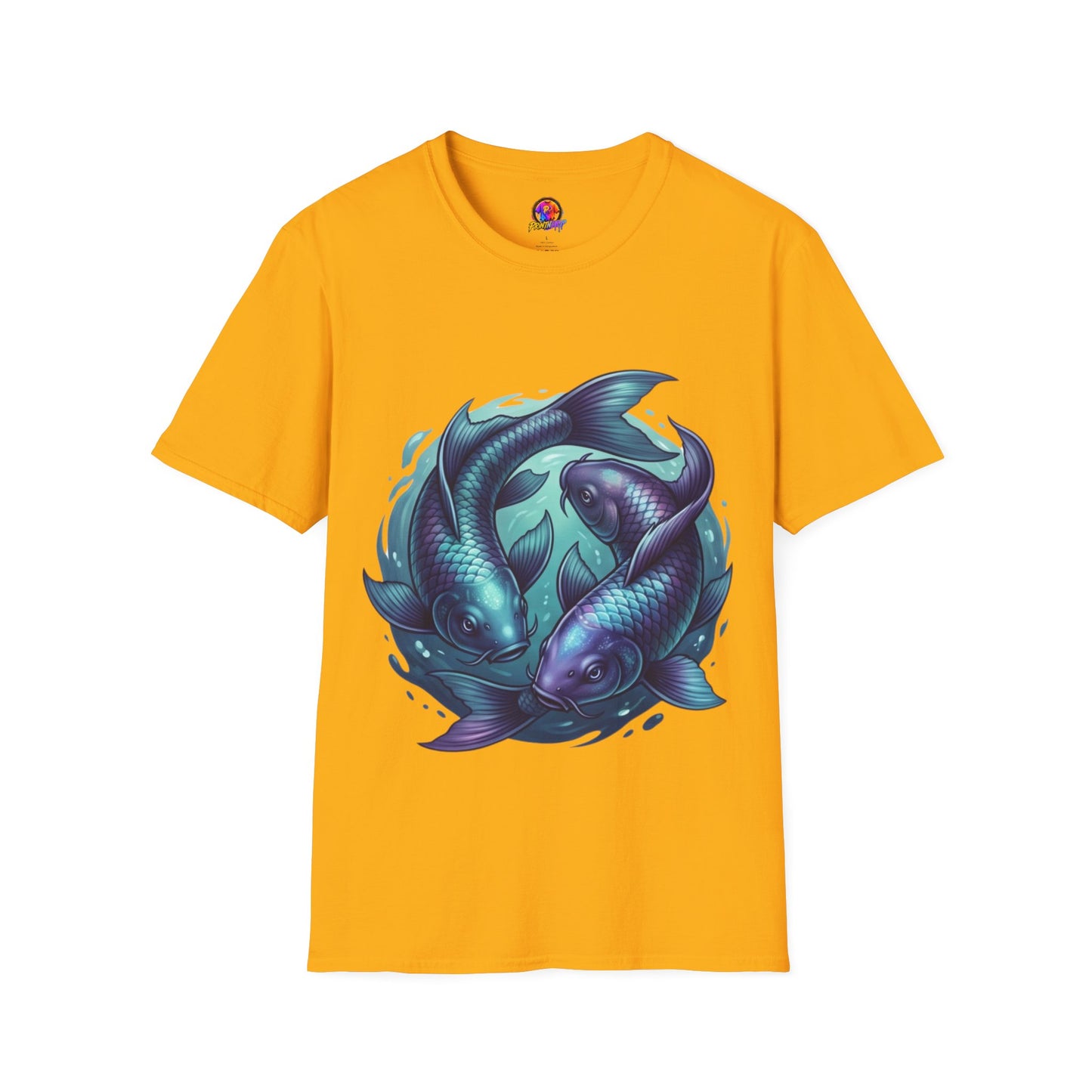 Koi Fish Circle T-Shirt — Artistic Yin Yang Aquatic Tee
