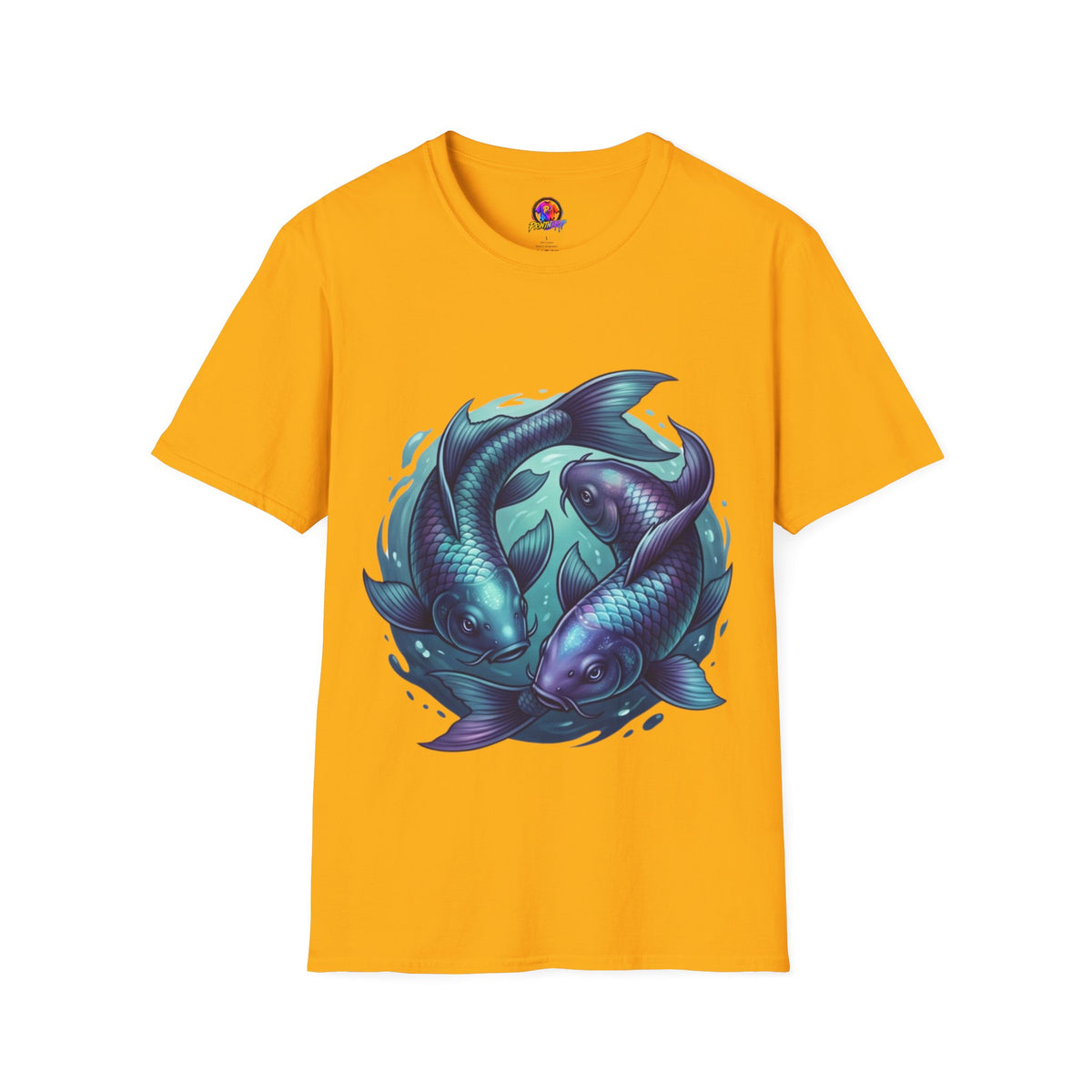 Koi Fish Circle T-Shirt — Artistic Yin Yang Aquatic Tee