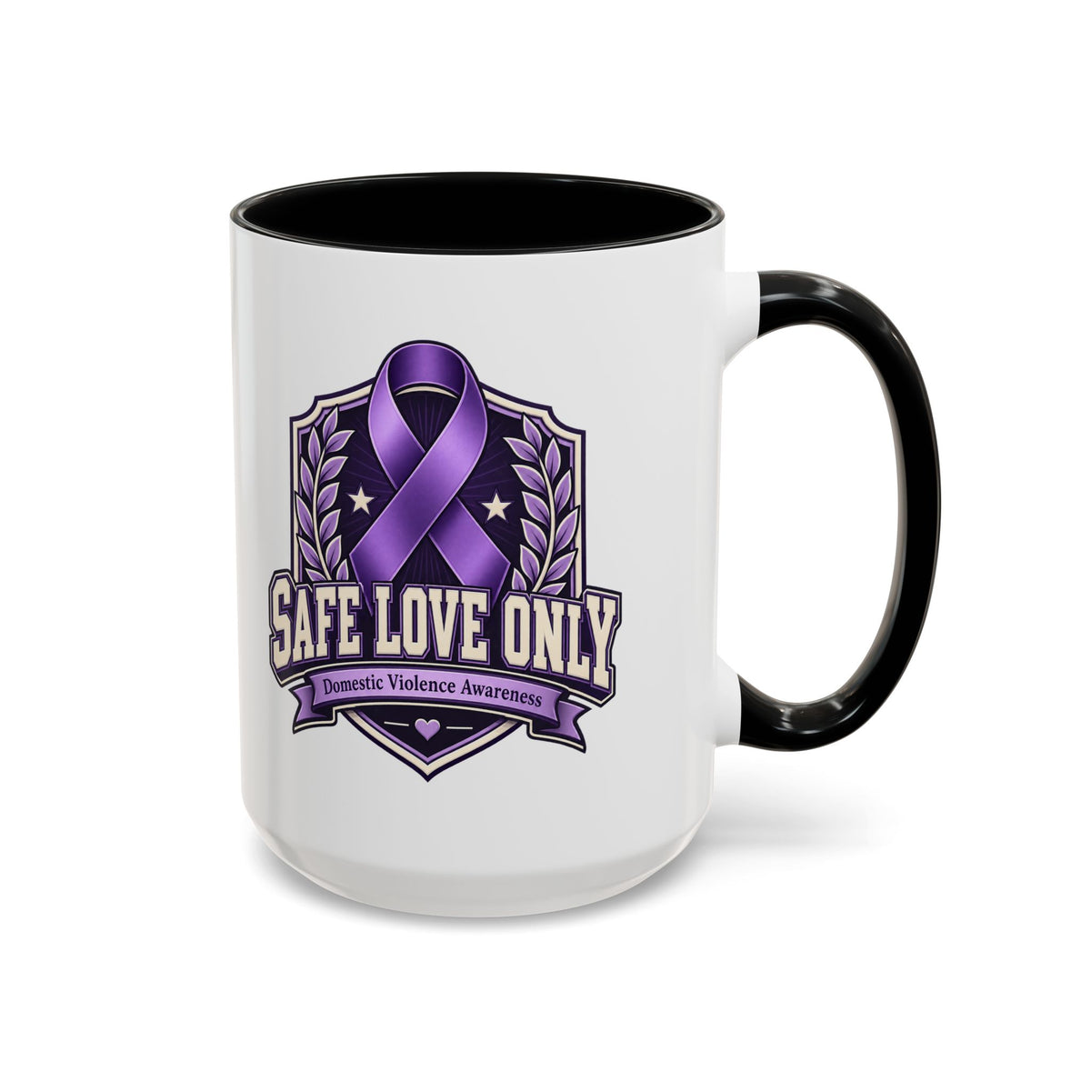 Coffee Mug — "Safe Love Only" Domestic Violence Awareness (Purple Ribbon)