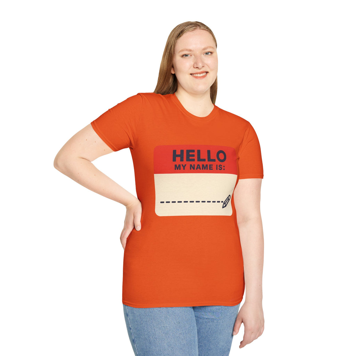 Hello My Name Is Name Tag T-Shirt — Funny Novelty Graphic Tee - Trending Now - August 2026