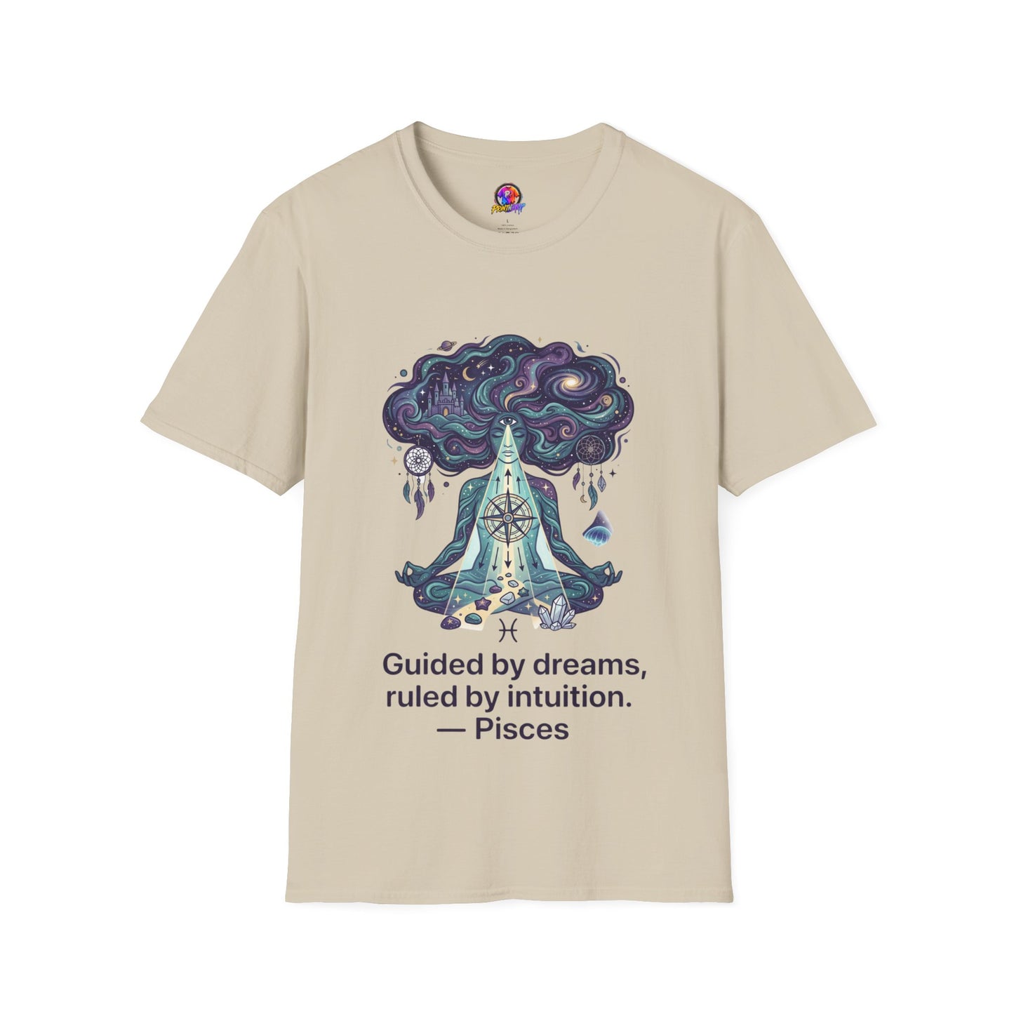 Dreamy Meditation T-Shirt — 'Guided by dreams, ruled by intuition' Spiritual Art Tee