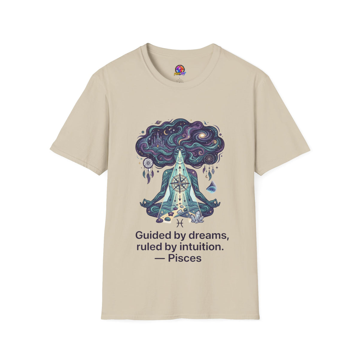 Dreamy Meditation T-Shirt — 'Guided by dreams, ruled by intuition' Spiritual Art Tee