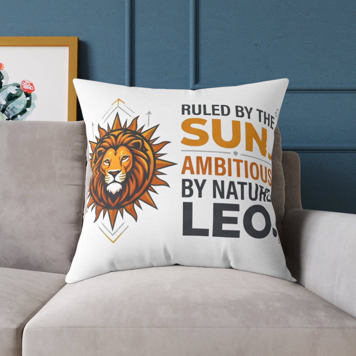 Leo Zodiac Ruled By The Sun Square Poly Canvas Pillow