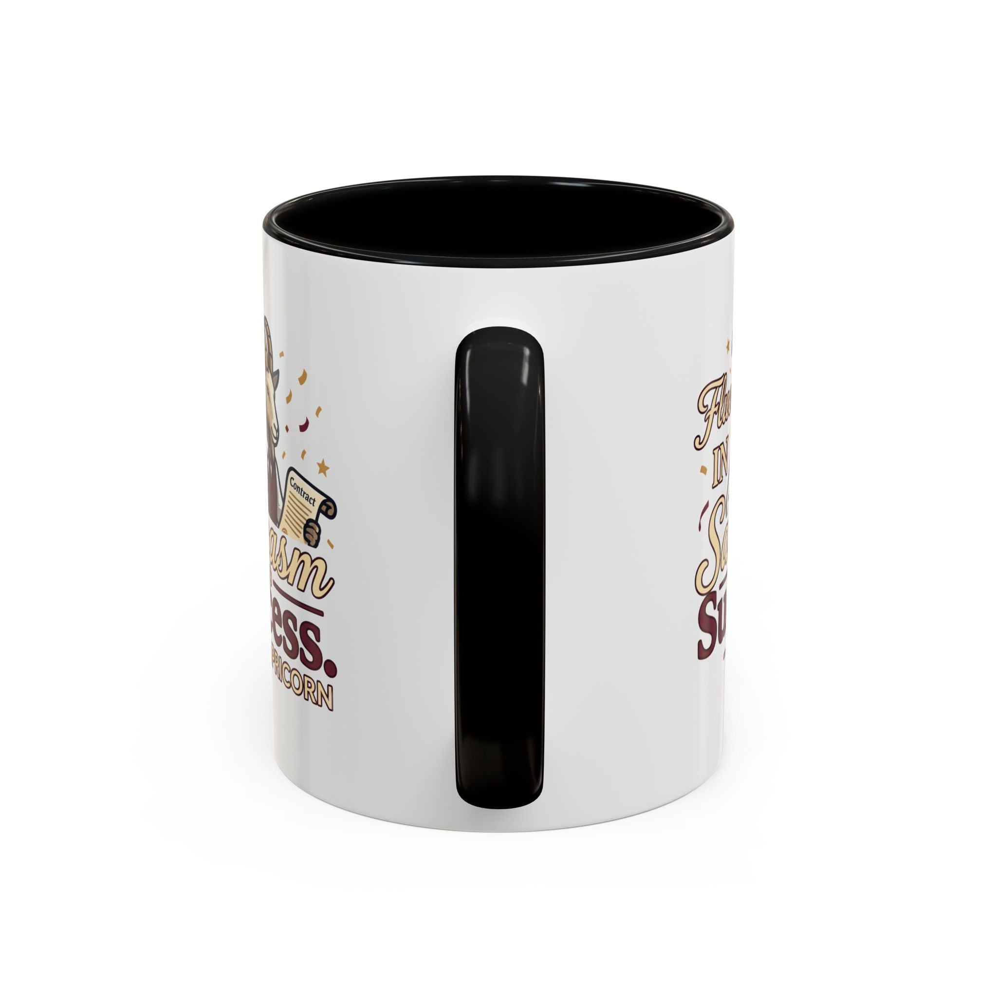 Capricorn Coffee Mug — "Fluent in Sarcasm and Success" Accent Mug