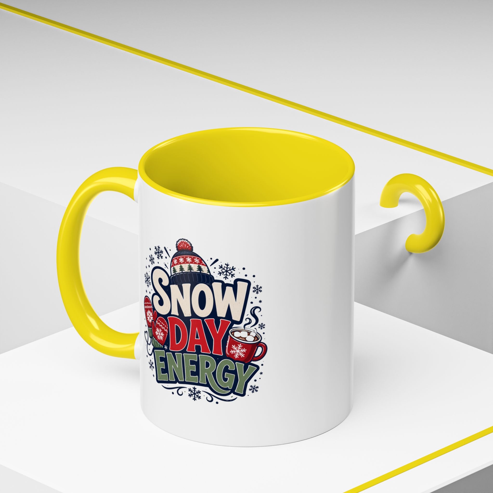 Snow Day Energy Coffee Mug — Winter Hot Cocoa Holiday Drinkware