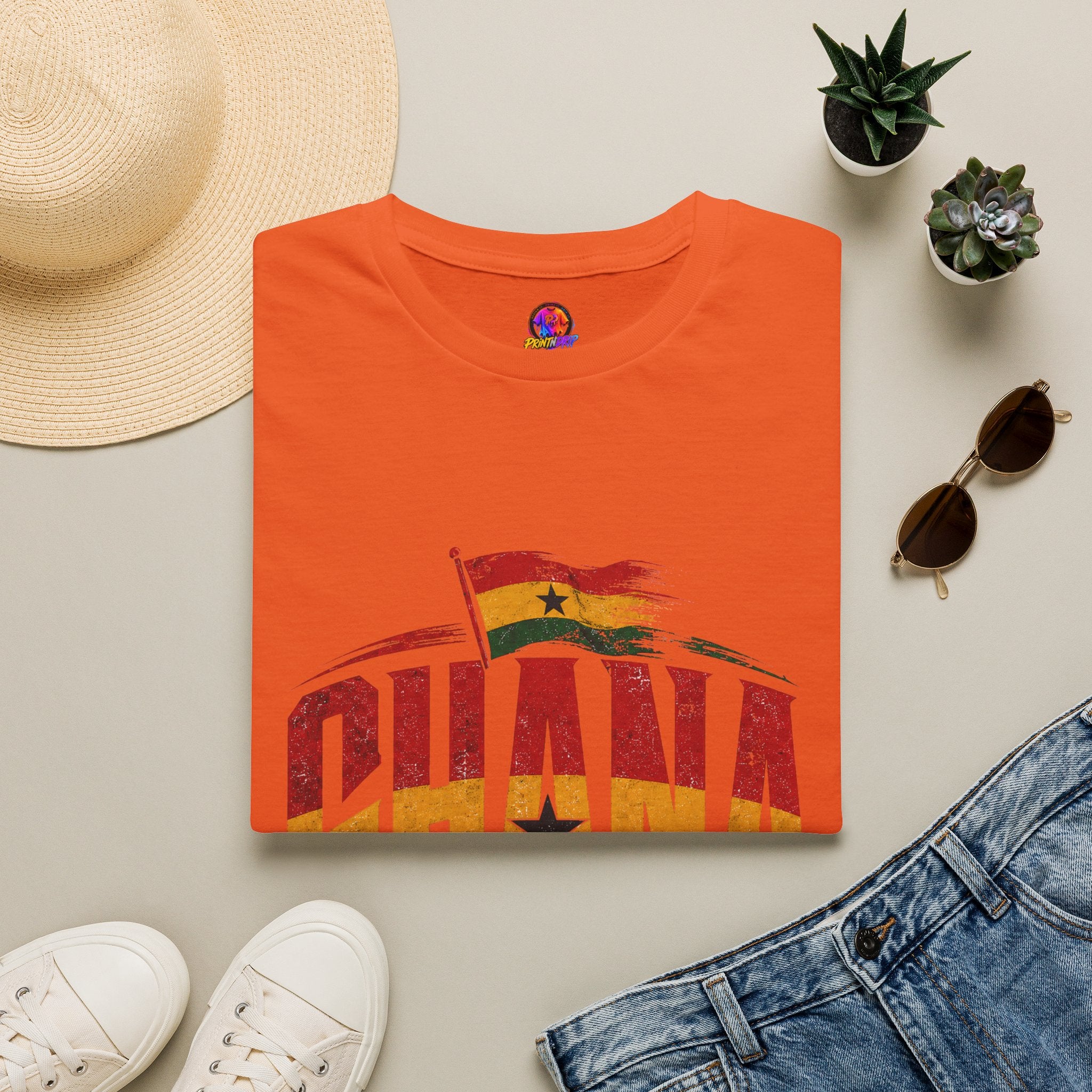 Ghana Flag Soccer T-Shirt — Retro Ghana Pride Football Tee