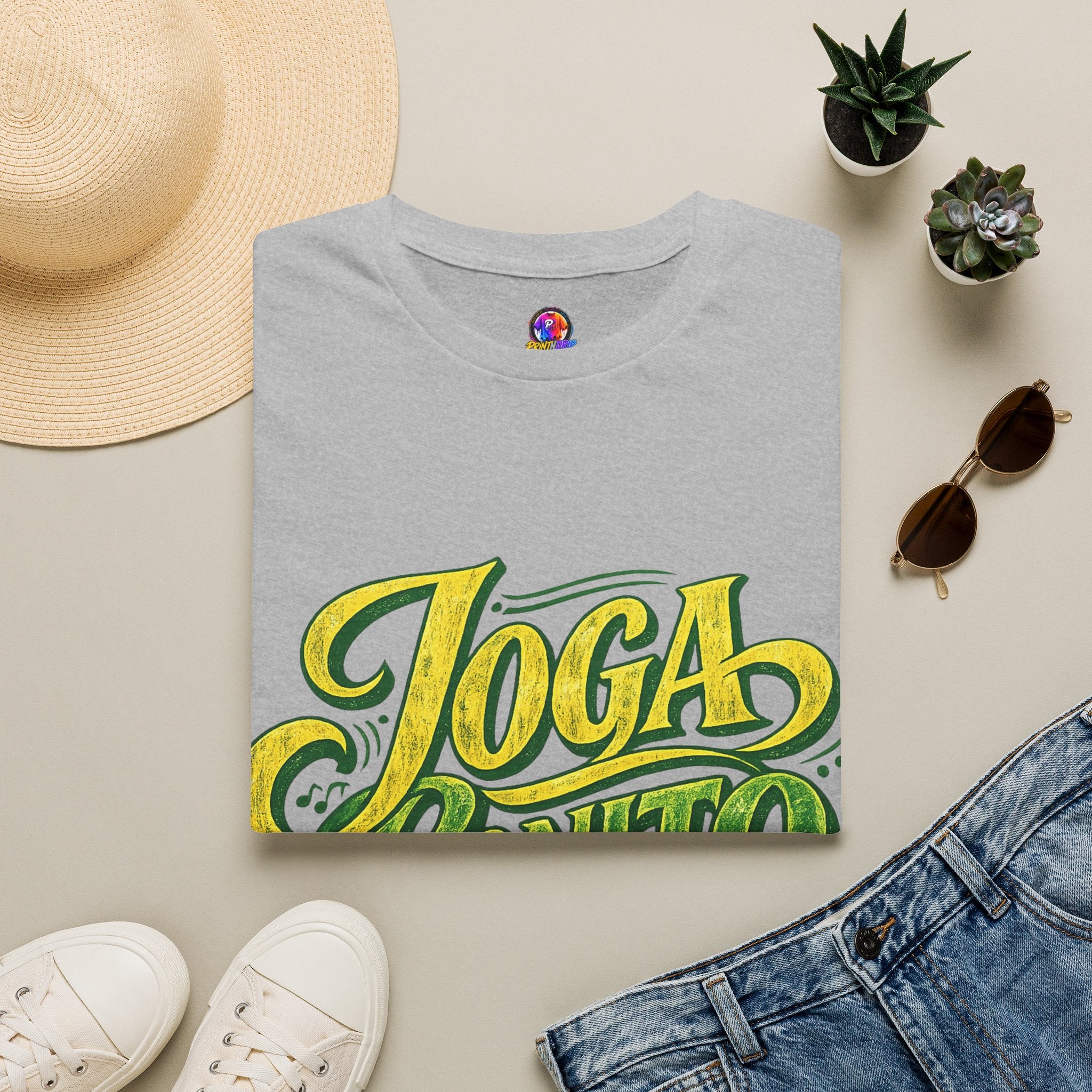 Brazil T-Shirt — 'Joga Bonito' Vintage Soccer Script Tee
