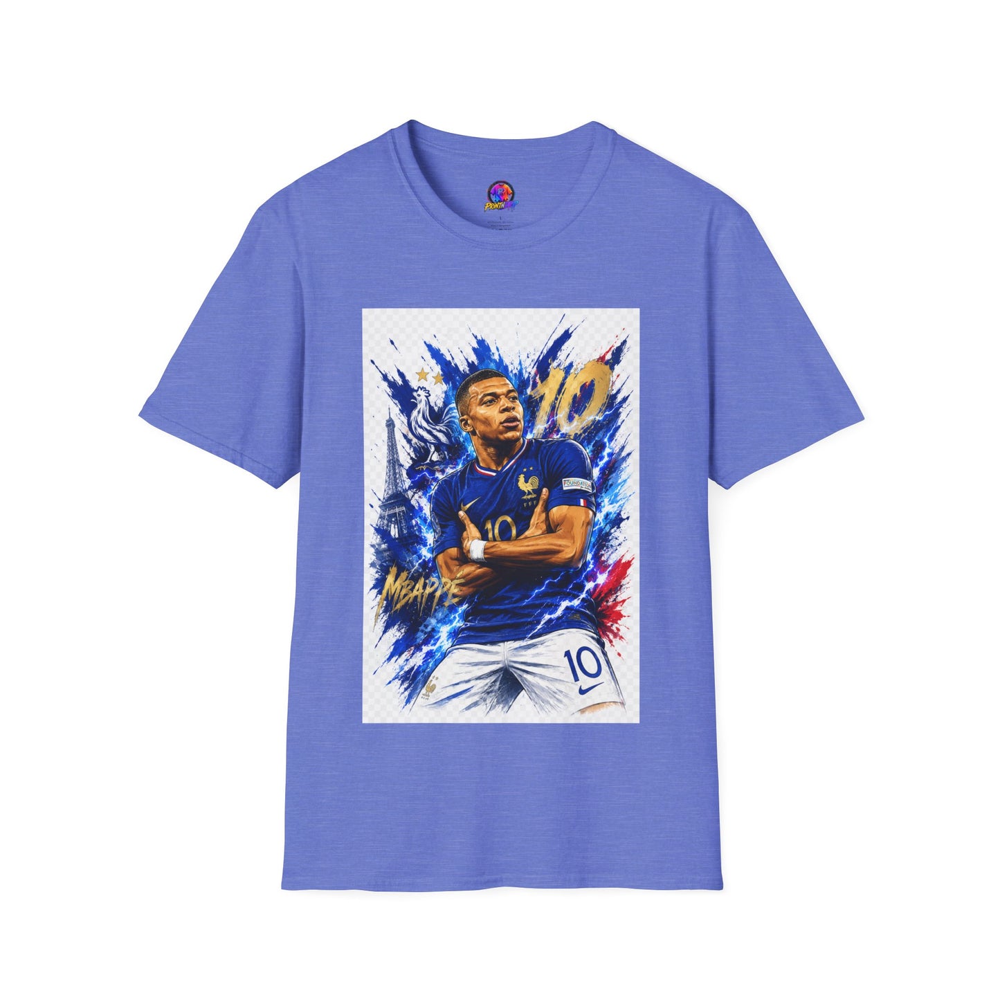 France Mbappé Soccer T-Shirt — #10 Blue Action Portrait Tee