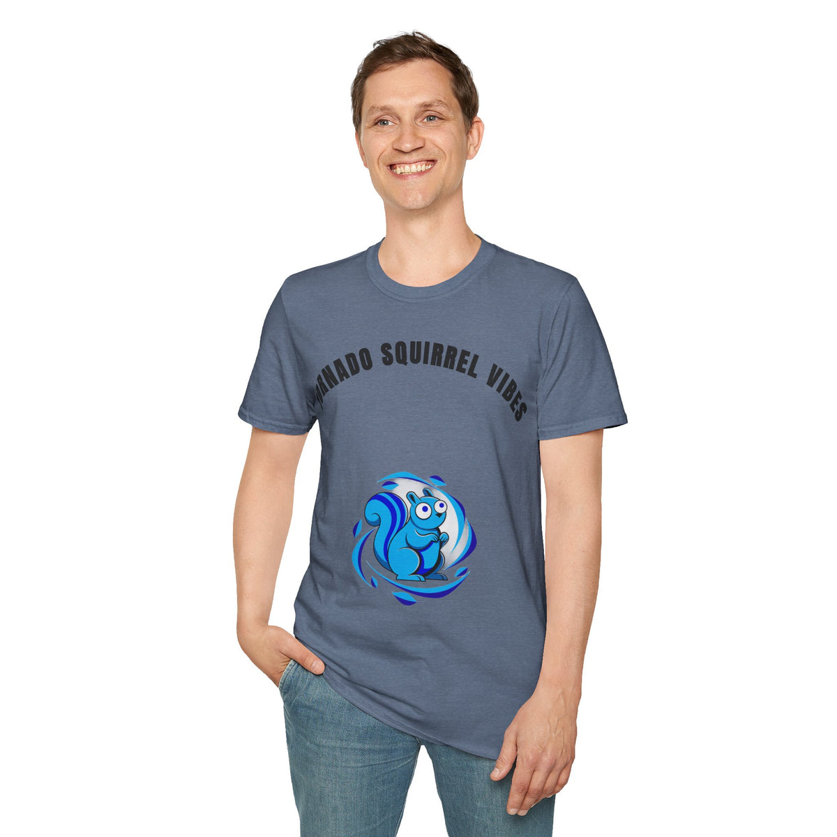 T-Shirt — "Tornado Squirrel Vibes" Graphic Tee | Cute Whimsical Squirrel Swirl Design - Trending Now - September 2026