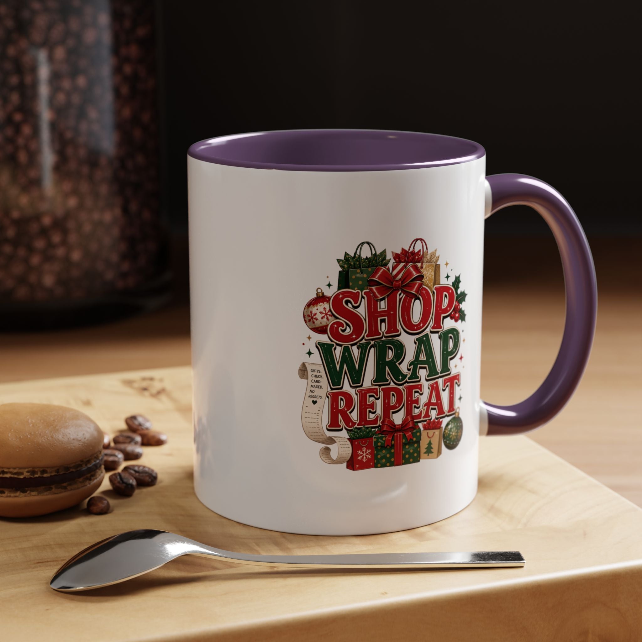 Shop Wrap Repeat Christmas Accent Coffee Mug