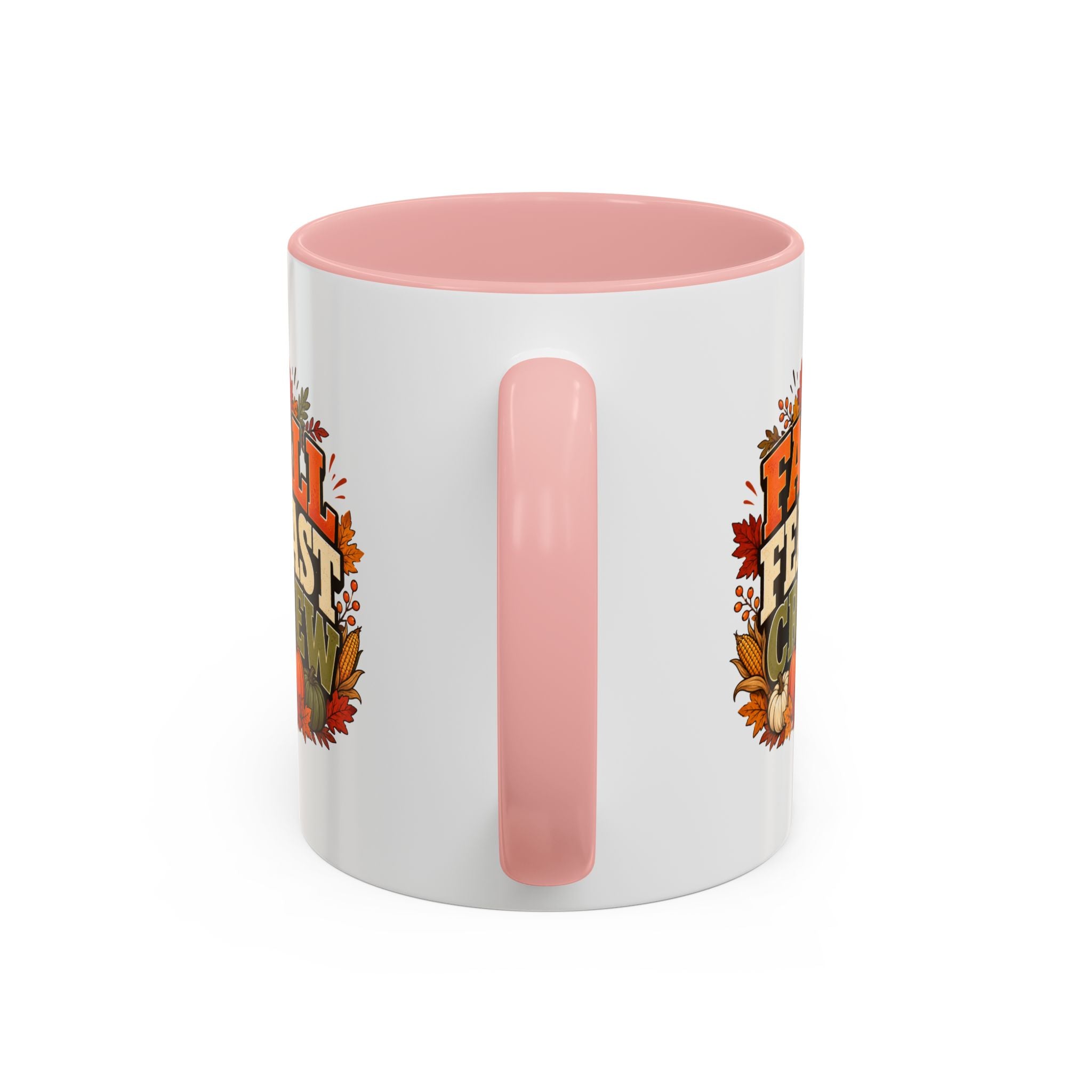Thanksgiving Mug Fall Feast Crew Coffee Mug — Autumn Pumpkin & Leaves Accent Mug