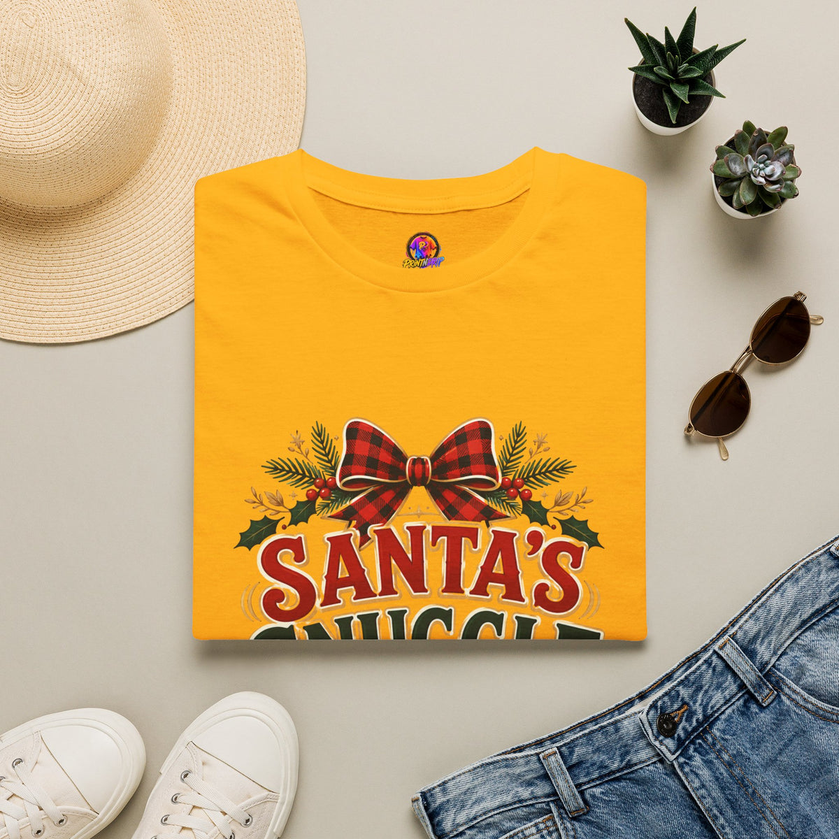 Santa's Snuggle Crew T-Shirt — Cute Christmas Holiday Tee