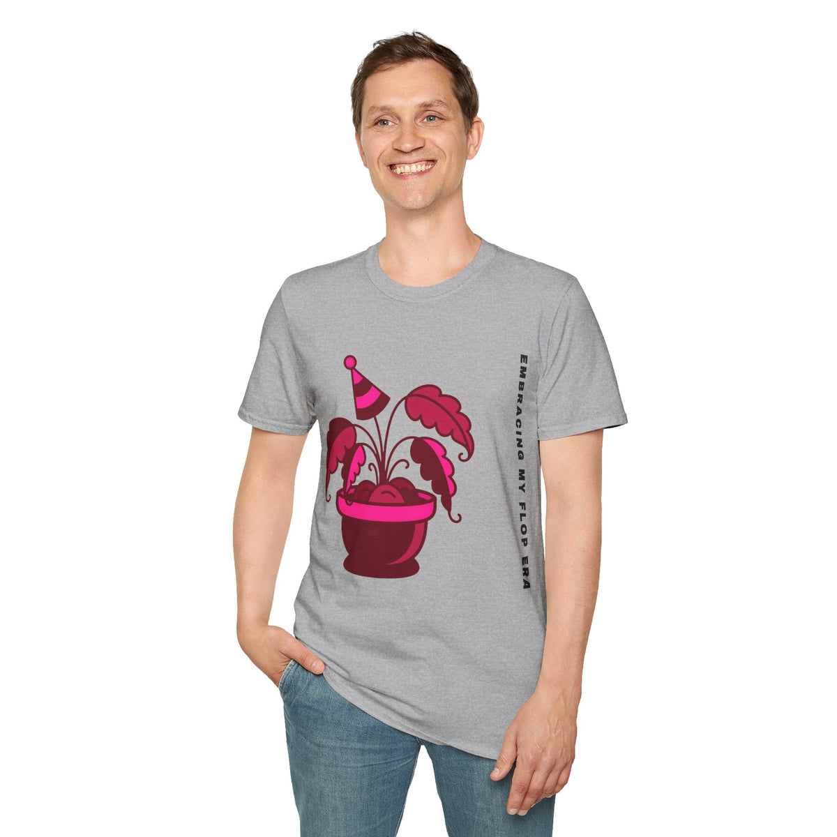 Plant Party T-Shirt — "Embracing" Pink Potted Plant Graphic - Trending Now - September 2026
