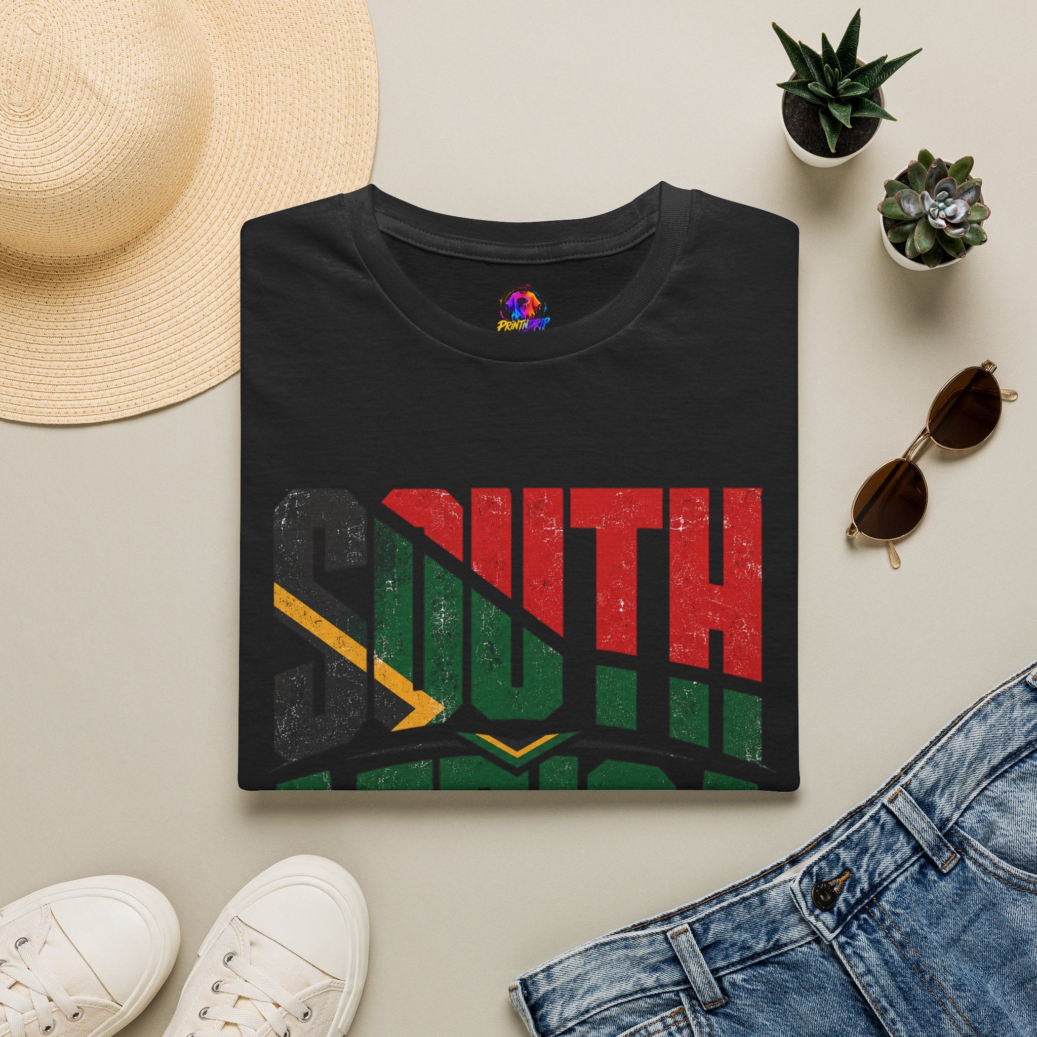 South Africa Soccer T-Shirt — Vintage Flag Football Fan Tee