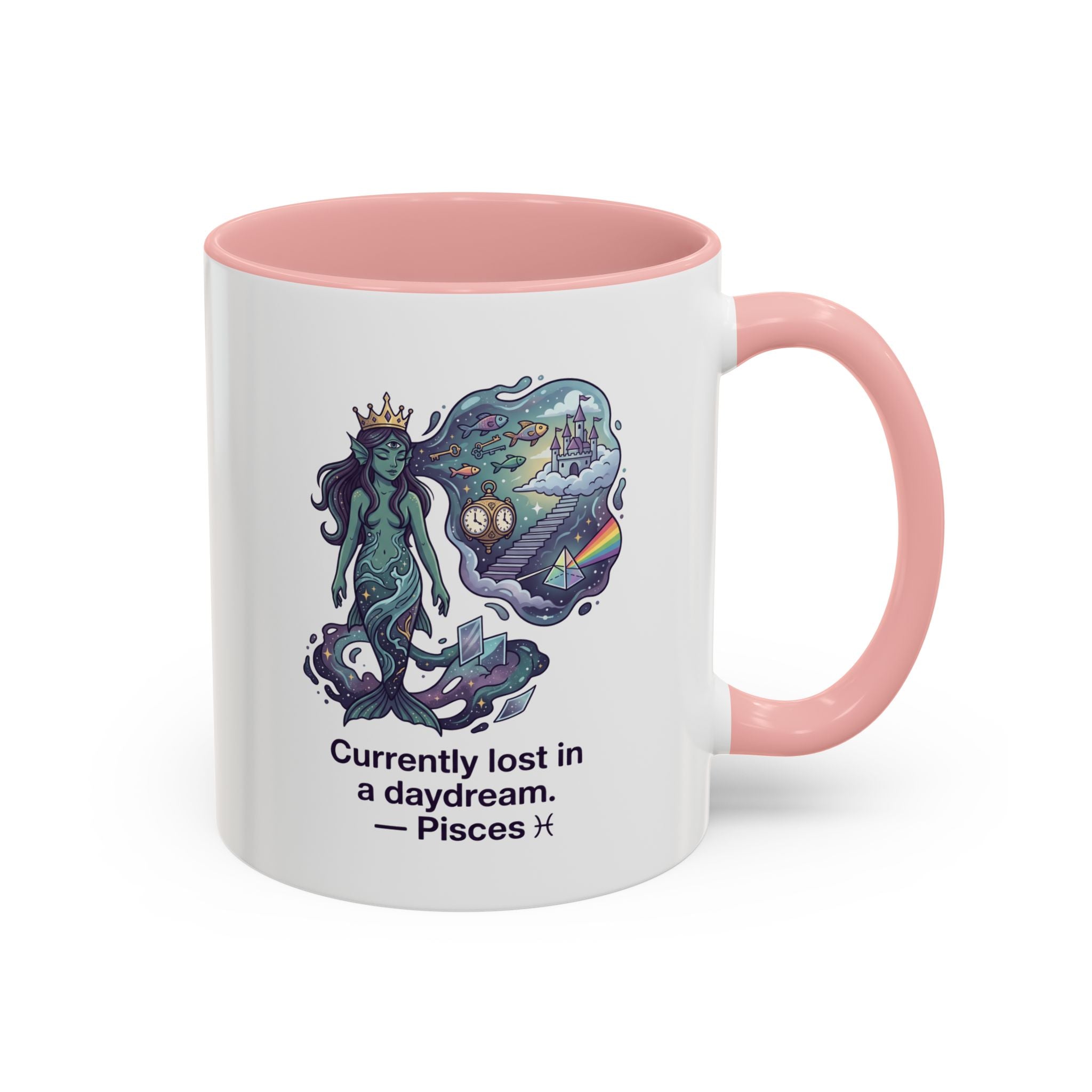 Pisces Daydream Accent Coffee Mug — "Currently lost in a daydream" Astrological Zodiac Gift