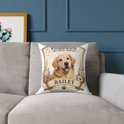 Forever My Best Friend Golden Retriever Pillow Milo Bailey Dog Dad Mom— Personalized Dog Name Cushion
