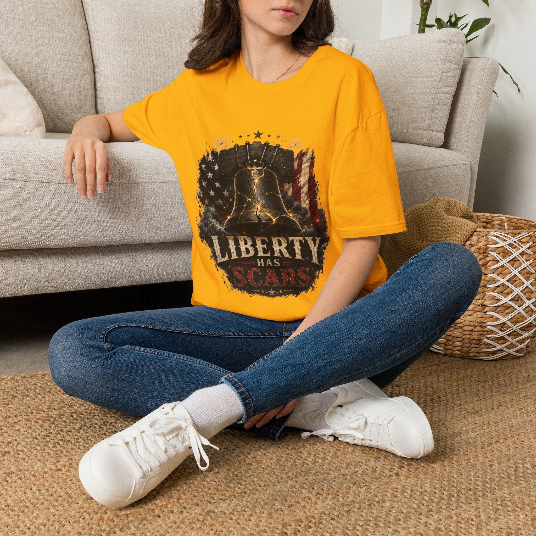 Liberty Has Scars T-Shirt — Vintage Liberty Bell Patriotic Tee