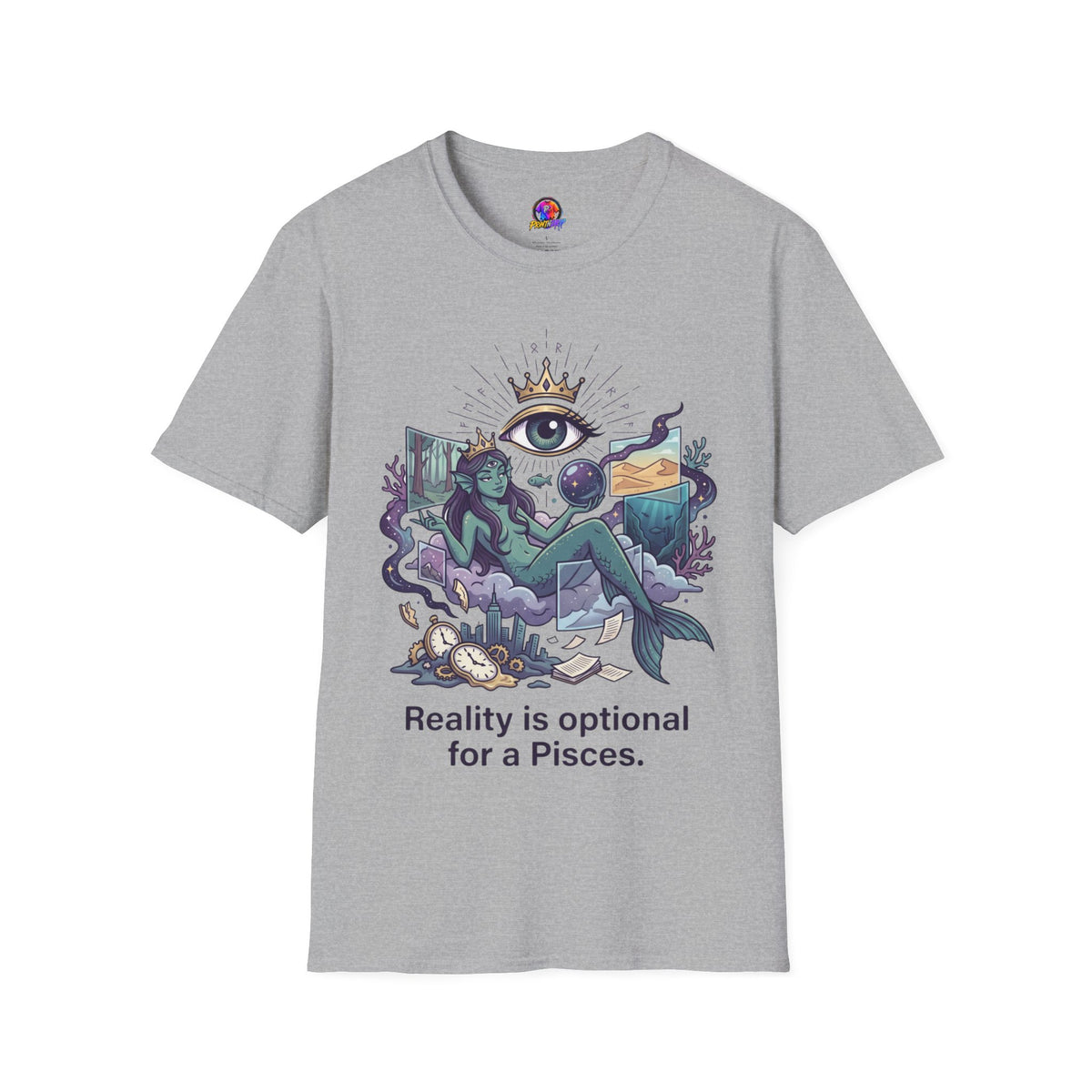 Pisces Mystic Tee — "Reality is optional for a Pisces" Astrological Graphic T-Shirt