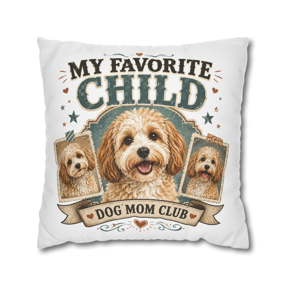 My Favorite Child Dog Mom Club Pillowcase Milo Bailey Dog Dad Mom - Cute Doodle Pet Throw Pillow Cover