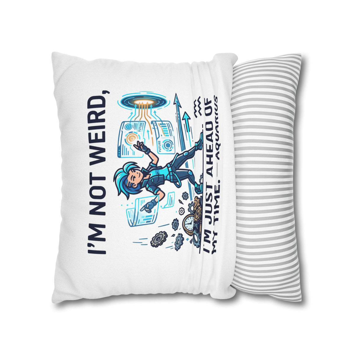Aquarius Zodiac Spun Polyester Square Pillowcase