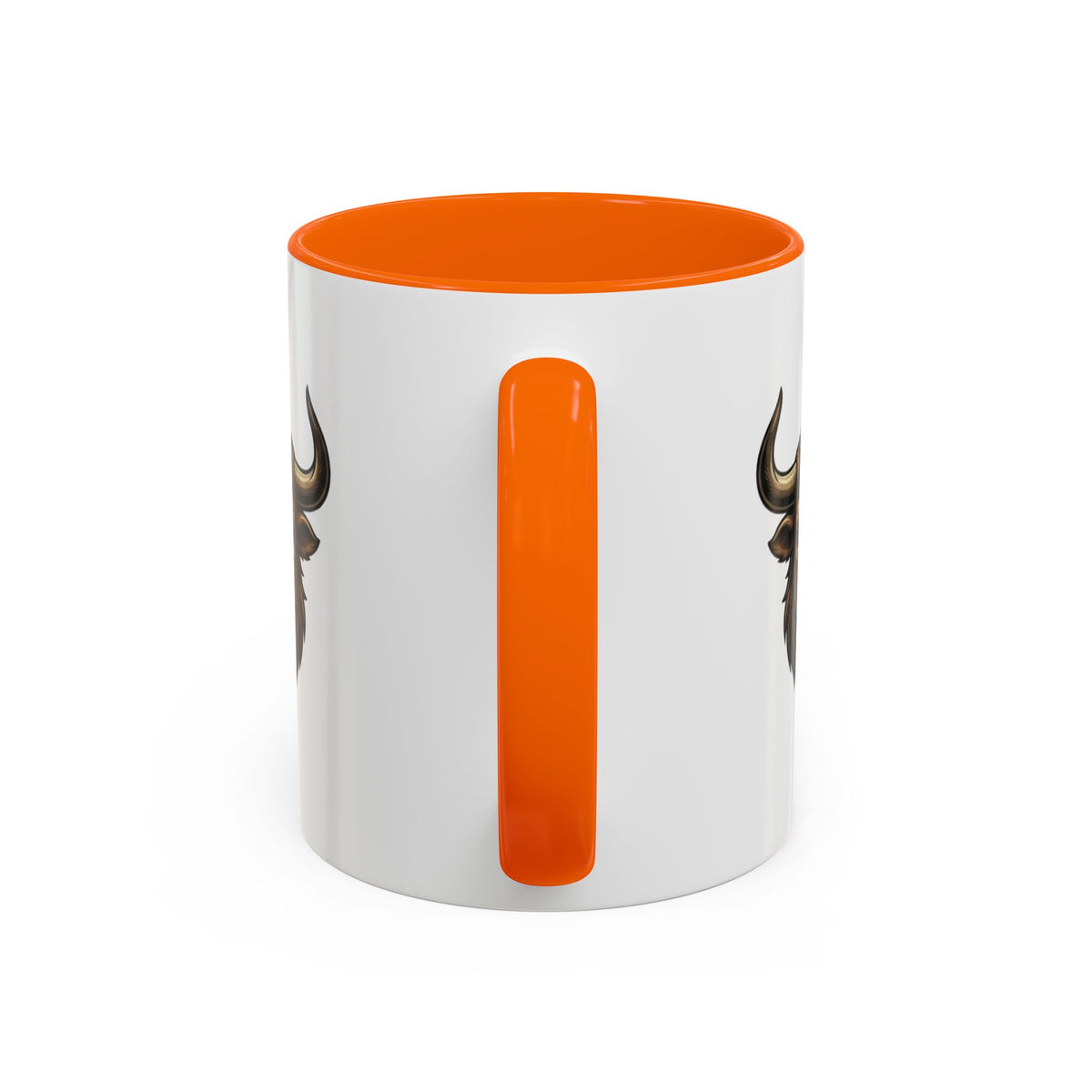 Taurus Bull Head Accent Coffee Mug — Rustic Bull Illustration Ceramic Mug