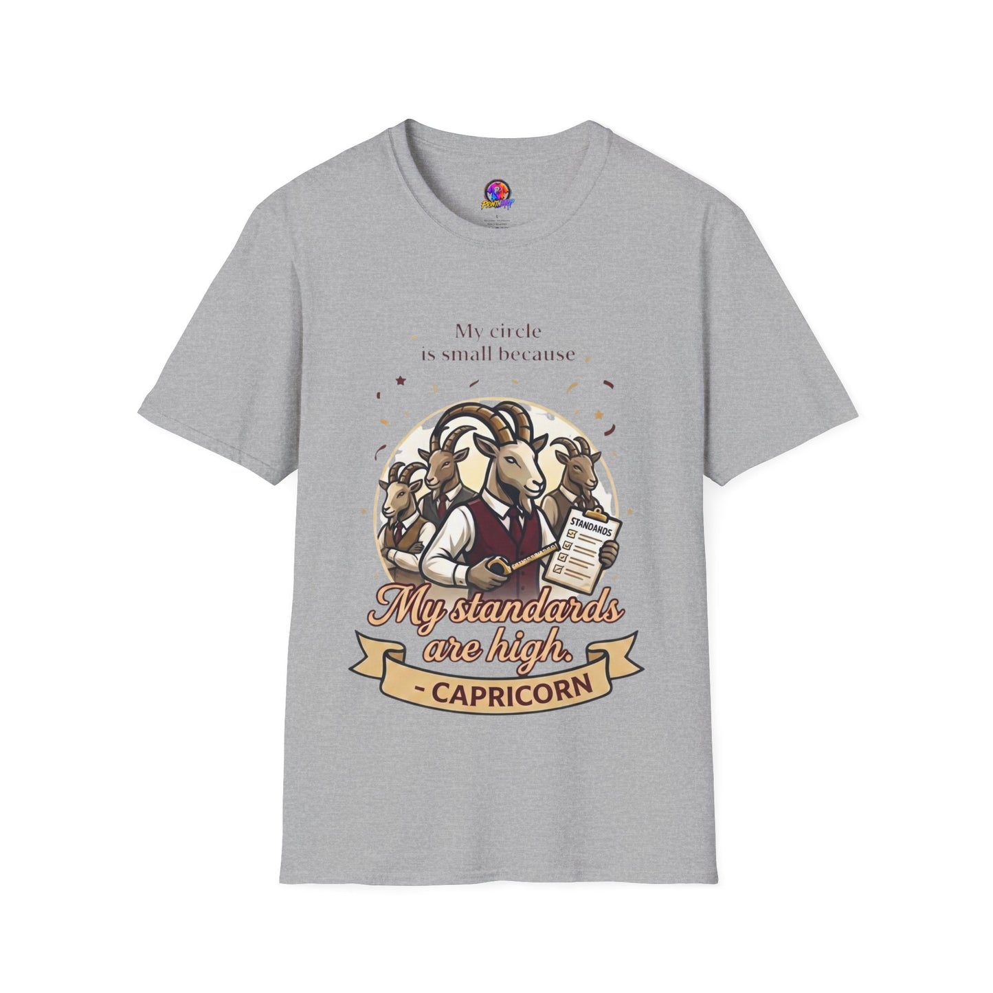 Capricorn Zodiac T-Shirt — "My Standards Are High" Astrology Tee