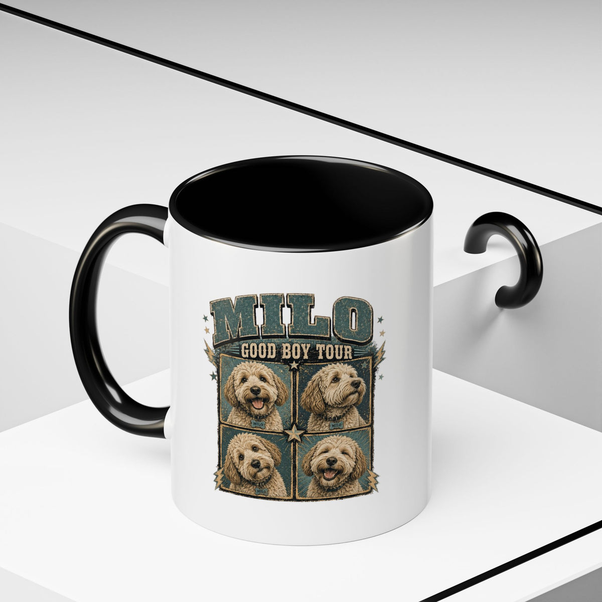 Milo Bailey Dog Dad Mom Milo 'Good Boy Tour' Accent Coffee Mug – Personalized Dog Photo Tribute