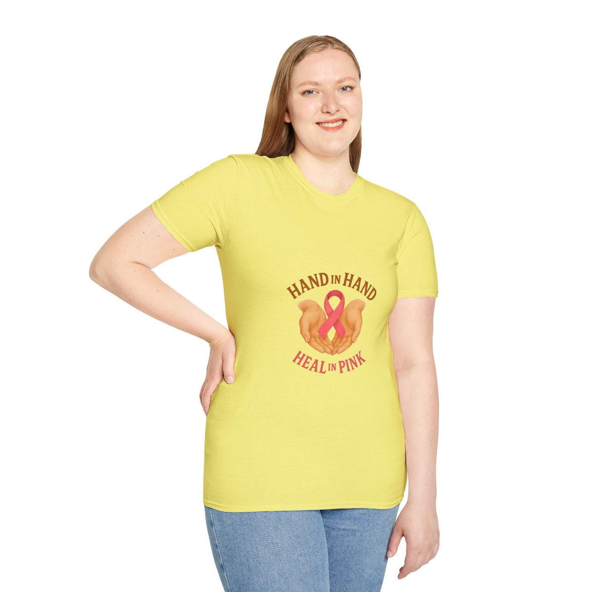 Breast Cancer Support T-Shirt – "Hand in Hand, Heal in Pink" Heart Ribbon Tee - Trending Now - October 2026