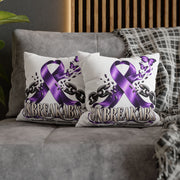 Domestic Violence Unbreakable Purple Ribbon Decorative Pillowcase