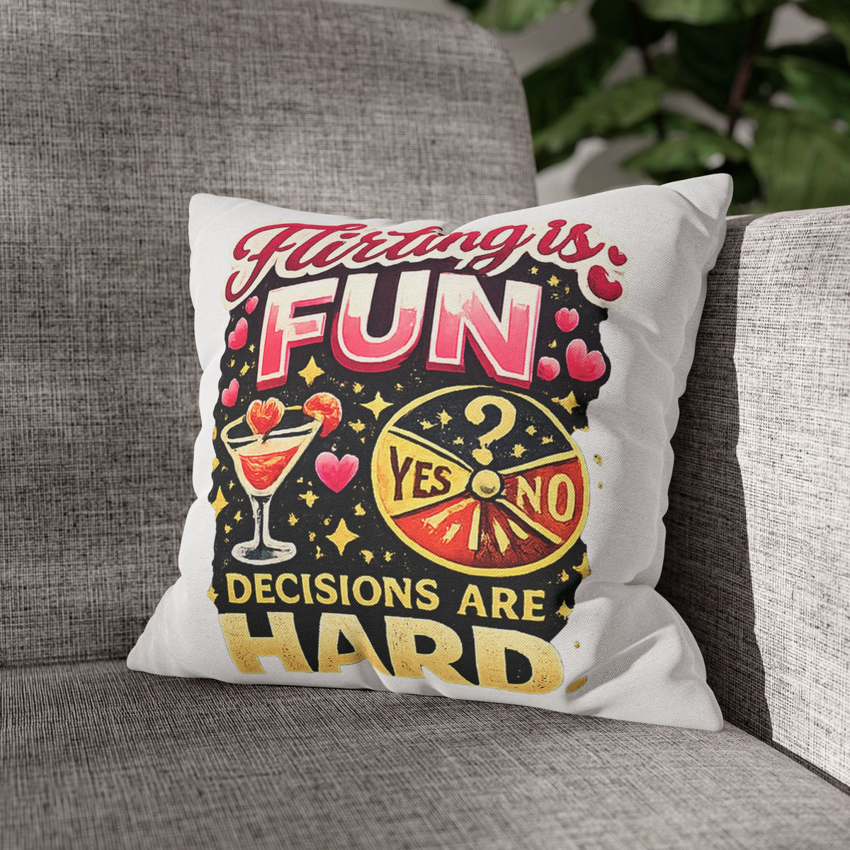 Libra Zodiac Flirting Is Fun Spun Polyester Square Pillowcase