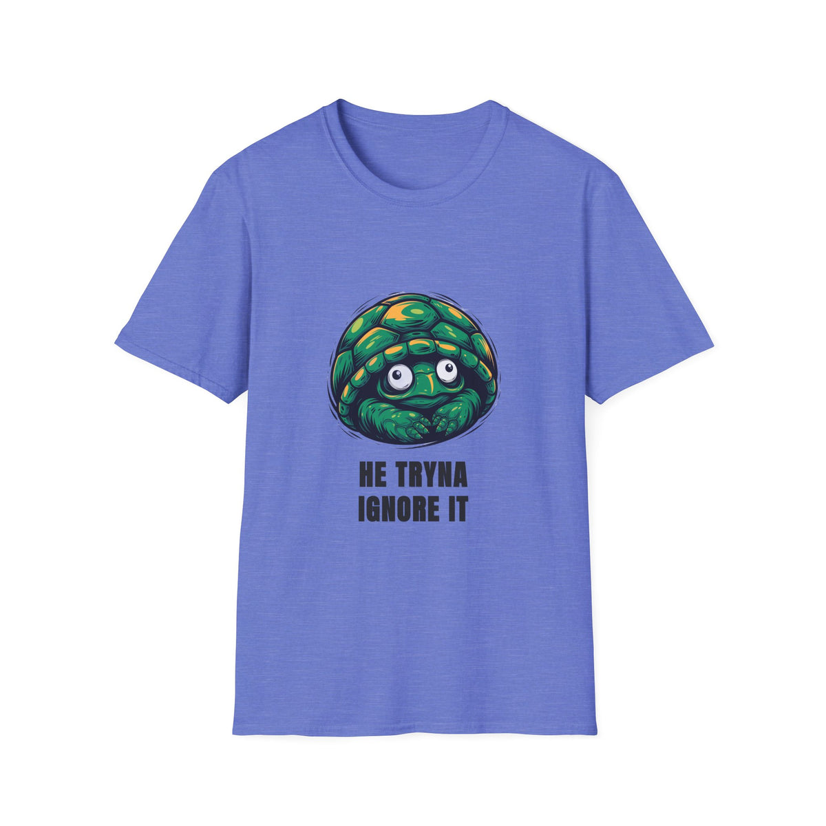Turtle Peeking T‑Shirt — "He Tryna Ignore It" Cute Cartoon Tee - Trending Now - August 2026