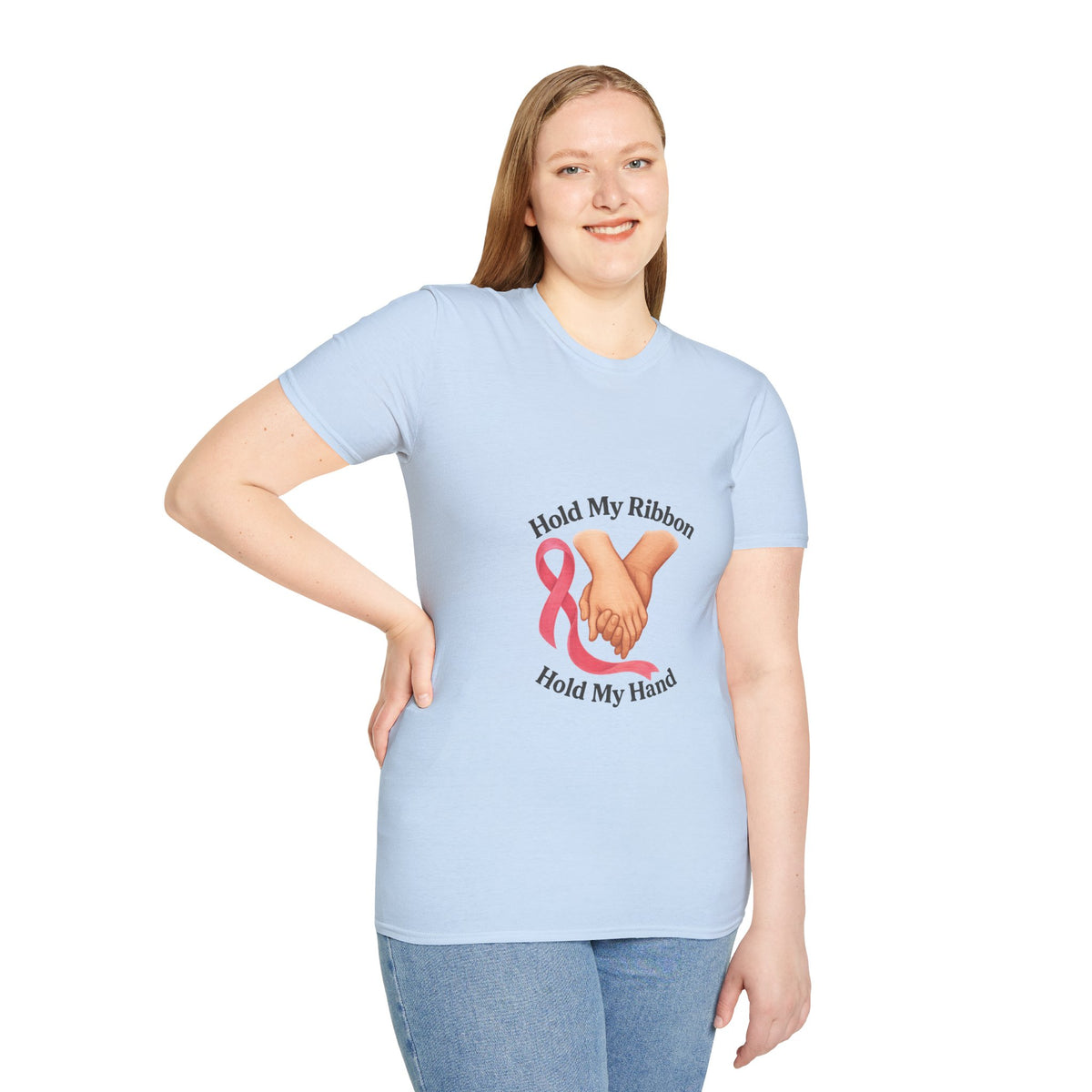 Breast Cancer Support T-Shirt — “Hold My Ribbon Hold My Hand” - Trending Now - October 2026