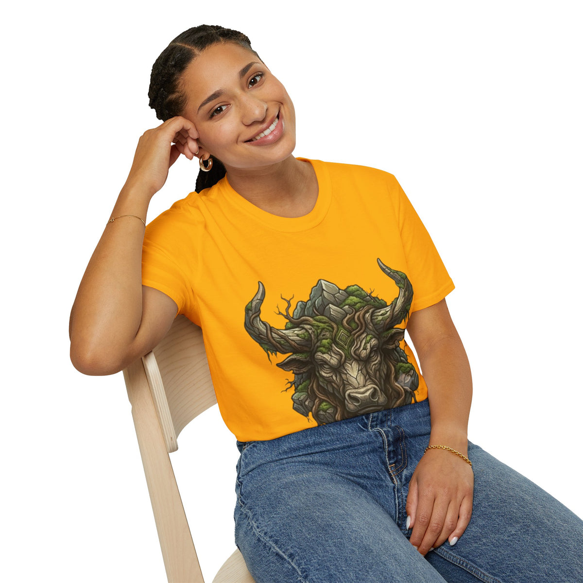 Forest Spirit Bull T-Shirt — Greenwood Celtic Nature Bull Design