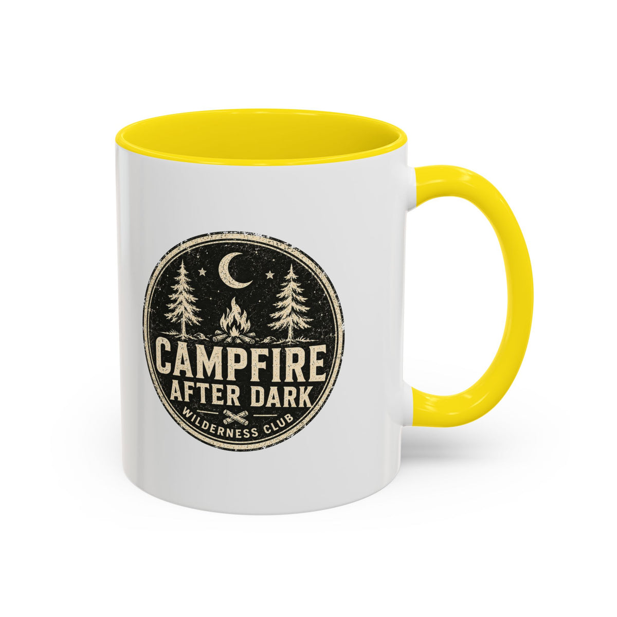 Milo Bailey Dog Dad Mom Campfire After Dark Accent Coffee Mug — Rustic Camping Coffee Cup